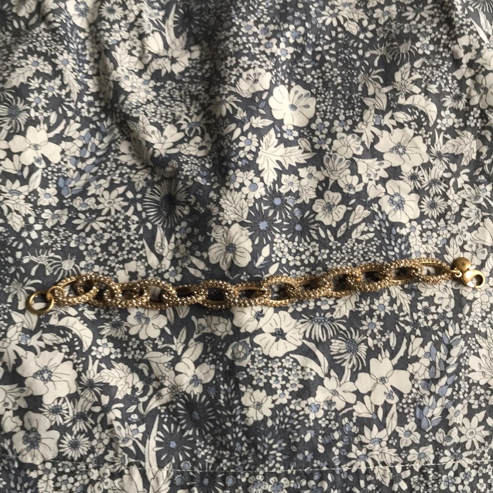 Jcrew Factory Gold and Crystal Link Bracelet